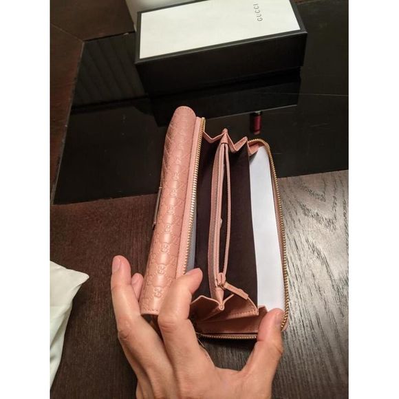 GUCCI Pink Soft Microguccissima Leather Continental Flap Wallet - Picture 2 of 7